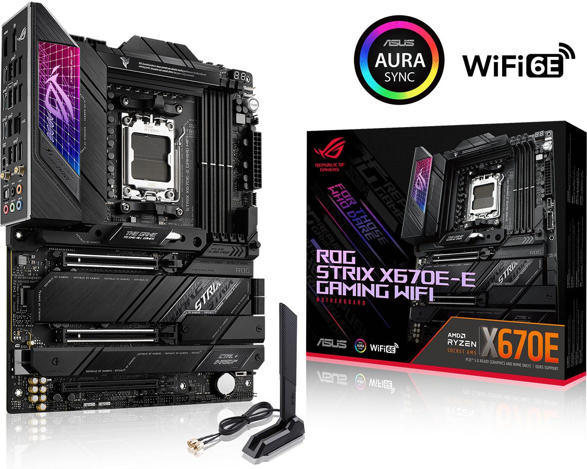 ASUS ROG STRIX X670E-E GAMING WIFI AM5 ATX MB 4xDIMM DDR5 4xM.2 6xSATA